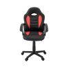 Scaun birou S-182, Negru Rosu, 55x99.5x56 cm, Piele Ecologica