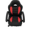 Scaun birou S-182, Negru Rosu, 55x99.5x56 cm, Piele Ecologica