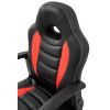 Scaun birou S-182, Negru Rosu, 55x99.5x56 cm, Piele Ecologica