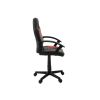 Scaun birou S-182, Negru Rosu, 55x99.5x56 cm, Piele Ecologica