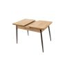 Set masa extensibila t710 kemence, maro, 88-115x58x75 cm cu 4 scaune c669, crem, 44x45x95 cm
