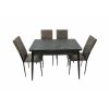Set masa extensibila t710 lotus, neagra, 135x70x75cm cu 4 scaune c669, negre, 44x45x95 cm