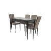 Set masa extensibila t710 lotus, neagra, 135x70x75cm cu 4 scaune c669, negre, 44x45x95 cm