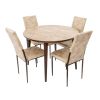 Set masa t210, mdf, maro deschis, 104x104x75 cm cu 4 scaune c669, maro deschis, 44x45x95 cm