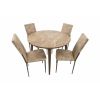 Set masa t210, mdf, maro deschis, 104x104x75 cm cu 4 scaune c669, maro deschis, 44x45x95 cm