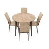 Set masa t210, mdf, maro deschis, 104x104x75 cm cu 4 scaune c669, maro deschis, 44x45x95 cm