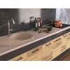 Bucatarie greta 260 cm, stejar/antracit, blat travertin