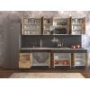 Bucatarie greta 260 cm, stejar/antracit, blat travertin