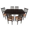 Set masa extensibila 120x150cm cu 6 scaune tapitate, mb-13 max5 si s-38 boss4 w15, wenge, lemn masiv, stofa