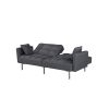 Canapea extensibila Eva, material textil, gri, 192x88x81 cm