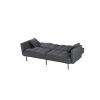 Canapea extensibila Eva, material textil, gri, 192x88x81 cm