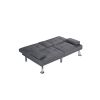 Canapea extensibila Petra, material textil, gri, 158x81x73 cm
