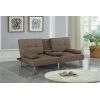 Canapea extensibila Petra, material textil, maro, 158x81x73 cm
