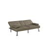 Canapea extensibila Petra, material textil, maro, 158x81x73 cm