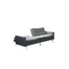 Canapea extensibila Zuni, material textil, gri, 204x91x85 cm