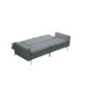 Canapea extensibila Zuni, material textil, gri, 204x91x85 cm