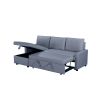 Coltar extensibil Ami, material textil, gri inchis, 203x130x88 cm