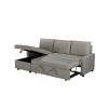 Coltar extensibil Ami, material textil, gri, 203x130x88 cm