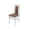 Set masa extensibila kan 100x135 cm, lemn masiv alb, blat din mdf cu 4 scaune tapitate zim standard, stofa petra maro