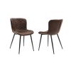 Set masa extensibila v 160x200 cm, lemn masiv alb/negru, blat din mdf cu 6 scaune dining s-153, tapiterie maro