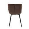 Set masa extensibila v 160x200 cm, lemn masiv alb/negru, blat din mdf cu 6 scaune dining s-153, tapiterie maro