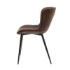 Set masa extensibila v 160x200 cm, lemn masiv alb/negru, blat din mdf cu 6 scaune dining s-153, tapiterie maro