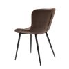 Set masa extensibila v 160x200 cm, lemn masiv alb/negru, blat din mdf cu 6 scaune dining s-153, tapiterie maro