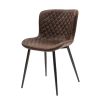 Set masa extensibila v 160x200 cm, lemn masiv alb/negru, blat din mdf cu 6 scaune dining s-153, tapiterie maro