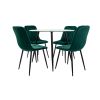 Set masa mb-83, sticla securizata, 100x76 cm, cu 4 scaune s-179 verde, 44x85x43 cm