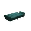 Canapea extensibila Zuni, material textil, verde, 204x91x85 cm