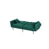 Canapea extensibila Eva, material textil, verde, 192x88x81 cm