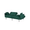 Canapea extensibila Eva, material textil, verde, 192x88x81 cm
