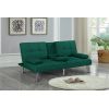 Canapea extensibila Petra, material textil, verde, 158x81x73 cm
