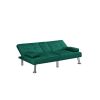 Canapea extensibila Petra, material textil, verde, 158x81x73 cm