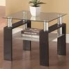 Masa Cafea MC-05, 60x60x51 cm, Sticla Securizata, MDF, Wenge