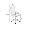 Scaun birou S-191, 116x45x49 cm, Alb, Material Textil