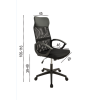 Scaun birou S-192, 116x45x49 cm, Negru, Material Textil
