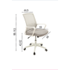 Scaun birou S-196, Gri, 100x44.5x48 cm, Material Textil