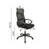 Scaun birou S-191, 116x45x49 cm, Negru, Material Textil