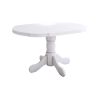 Set masa extensibila Kan 100x135 cm, lemn masiv, culoare alb, blat din mdf cu 4 scaune tapitate S-37 Boss7 25b, stofa
