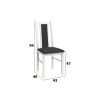 Set masa extensibila Kan 100x135 cm, lemn masiv, culoare alb, blat din mdf cu 6 scaune tapitate S-38 Boss14 B24B, stofa