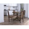 Set masa extensibila Kan 100x135 cm, lemn masiv, culoare nuc, blat din mdf cu 4 scaune tapitate S-37 Boss7 o15, stofa