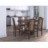 Set masa extensibila Kan 100x135 cm, lemn masiv, culoare nuc, blat din mdf cu 6 scaune tapitate S-37 Boss7 o15, stofa