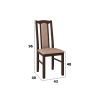 Set masa extensibila Kan 100x135 cm, lemn masiv, culoare nuc, blat din mdf cu 4 scaune tapitate S-37 Boss7 o15, stofa
