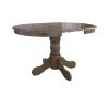 Set masa extensibila Kan 100x135 cm, lemn masiv, culoare nuc, blat din mdf cu 4 scaune tapitate S-37 Boss7 o15, stofa