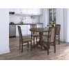 Set masa extensibila Kan 100x135 cm, lemn masiv, culoare nuc, blat din mdf cu 4 scaune tapitate S-37 Boss7 o2, stofa
