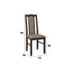 Set masa extensibila Kan 100x135 cm, lemn masiv, culoare nuc, blat din mdf cu 6 scaune tapitate S-37 Boss7 o2, stofa