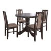 Set masa extensibila Kan 100x135 cm, lemn masiv, culoare wenge, blat din mdf cu 4 scaune tapitate S-37 Boss7 w2, stofa