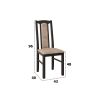 Set masa extensibila Kan 100x135 cm, lemn masiv, culoare wenge, blat din mdf cu 6 scaune tapitate S-37 Boss7 w2, stofa