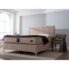 Pat Melia cu saltea 160 x 200 , tapitat, culoare cappucino